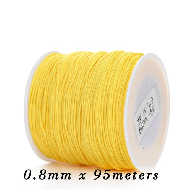 Cabo de Nylon IYOE para Fazer Jóias com Gradiente de Cores - Macramé, Corda para Pulseiras, DIY Bordado e Encantos Borla, 45m x 0,8mm