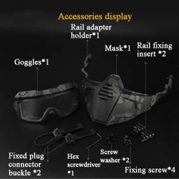 Máscara tática com óculos de proteção, acessórios de paintball, máscaras à prova de poeira, airsoft, à prova de vento - Image 4