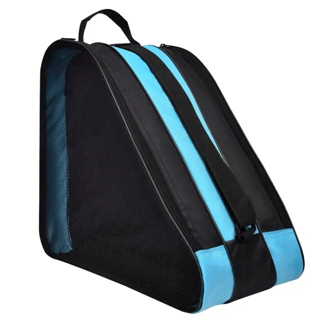 Saco de Armazenamento Respirável para Patins Inline Infantil com Bolsos de Malha e Design Versátil