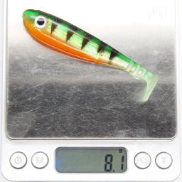 2 pçs 3d olhos de silicone macio shad isca 9cm 8g artificial macio isca sapo cauda cheiro a laser para baixo pique pesca isca t cauda - Image 6