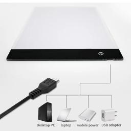 Caixa de luz LED para artistas, cabo USB, brilho regulável, Tracing Pad, desenho e esboço, Artcraft, A4, A5 - Image 3