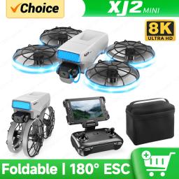 Novo xj2 mini câmera drone 8k profissional hd dobrável sem escova quadcopter rc dron fpv aeronave uav brinquedo para menino presente crianças aéreo - Image 1