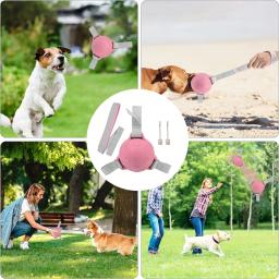 ATUBAN-Brinquedo bola de futebol com alças, brinquedo interativo de borracha, presente ideal para cães, adequado para cabo de guerra e brincadeiras ao ar livre - Image 5