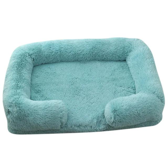 Cama grande de pelúcia para cães, ideal para o inverno, com almofada espessada e removível, design confortável para todos os tamanhos