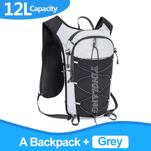 Mochila Ultra Leve com Saco de Hidratação e Cinto para Corrida, Ciclo e Caminhadas - Inclui Saco de Água 1.5L e Garrafa de 500ml, 12L de Capacidade