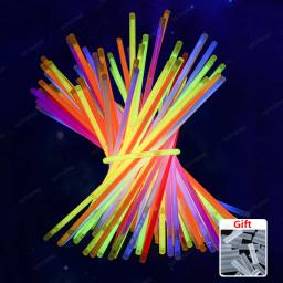 Pulseira e Colar de Neon Brilho Escuro, Bastões de Luz Fluorescência, Decoração de Festa, Adereços para Casamento e Festa de Aniversário, 20 unid, 50 unid, 100 unid - Image 6