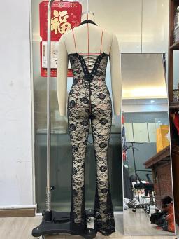 Bkld-Macacão de costas abertas com cadarço feminino, roupa de peça única, perspectiva, calça comprida, monocromático, slim fit, Y2k, novo - Image 6