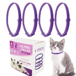 Coleira calmante para gatos com design separado, Coleiras calmas ajustáveis para feromônios eficientes para gatos e cães, 3 4pcs - Image 1