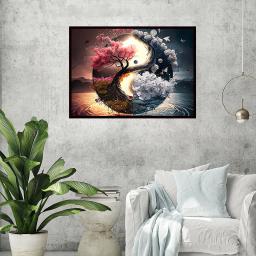 EverShine-Tai Chi Pintura Diamante, Paisagem Bordada, Kit De Artesanato De Mosaico, Presente Artesanal De Árvore, Broca AB, Nova Chegada, Chinês, 2024 - Image 3