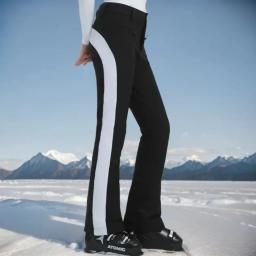 Feminino magro calças de esqui ao ar livre quente à prova dwaterproof água roupas de neve das mulheres alta elasticidade calças de esqui 2025 inverno calças esportivas alpinas - Image 1