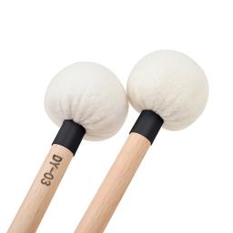 Anti-Slip Felt Cabeça Baquetas, tímpanos marretas, punho de madeira, bumbo Sticks, percussão Instruments Acessórios, 1 par - Image 3