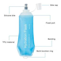Garrafa de água dobrável, BPA livre, Leakproof, dobrável, TPU, esportes ao ar livre, frasco da hidratação, produto comestível - Image 5