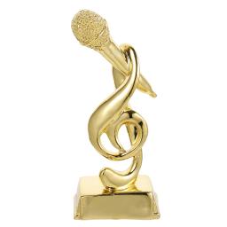 Troféu prêmio microfone festa trophiessinging prêmios karaoke ouro musical mic estátua nota ouro presente engraçado medalhas crianças - Image 1