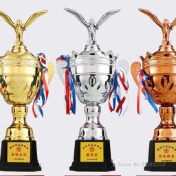 Troféu de metal banhado a ouro, grande comercial, criativo personalizado para enviar amigos, presentes, dança lembrança, decoração de casa, 1pc - Image 6