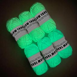 Fio de poliéster luminoso para tricô manual, Brilha no escuro, Lã fluorescente, Fio para suéter, lenço, chapéu, tapete, 50g - Image 3