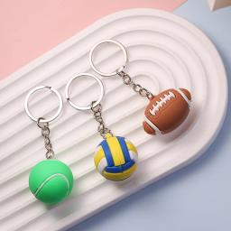 Simulação Criativa Chaveiro Futebol, Rugby, Tênis, Voleibol, Série Spike Ball, Basquete, Pequeno Pendant Doll, Presente Atividade - Image 4