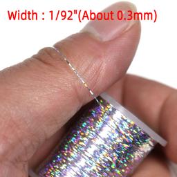 ICERIO-Strip Holográfica Flash Amarrar, 150 jardas estreitas Mylar, Flash ouropel, Ninfa Corpos, Ribbing molhado e seco Streamer, Fly Amarrar Materiais - Image 3
