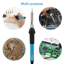 Kit de ferramentas pirográficas para gravação em madeira, queima e escultura, temperatura ajustável, ferro de solda, operado manualmente, 60W - Image 6