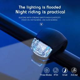 Silicone LED Bike Luzes À Prova D' Água Bicicleta Cabeça Frente Luz Ciclismo Roda Flash Lâmpada Traseira Noite Aviso Taillight - Image 2