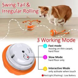 Brinquedo interativo do cão Bola Movimento Ativado Brinquedo do cão inteligente, Bolas De Provocação Em Movimento Automático, Limpeza Do Filhote De Cachorro, Brinquedos De Mastigação De Dentes, Corda De Nó - Image 4