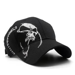 Boné de beisebol dos esportes do algodão dos homens boné de beisebol bordado do crânio para homens moda preto padrão feminino snapback do exército boné masculino hip hop osso - Image 4