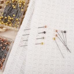 Moda Agulhas De Costura com Vidro Colorido e Cerâmica Cabeça Bead, Ponto Agulhas De Tricô, Fixo Pin De Segurança DIY, 32mm, 50 PCs, 100PCs - Image 4