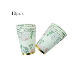Conjunto Louça Festa Flor Dourada, Pratos De Papel Descartáveis, Copos, Guardanapos, Festa De Chá, Casamento, Chuveiro De Bebê, Aniversário, Suprimentos De Decoração - Image 6