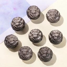 Dragon Ball Esculpido Talão com Buraco, Prata Obsidian, Pedra Natural, Fazer Jóias, Colar DIY, Pulseira, Pingente Acessório, 1 Pc - Image 2