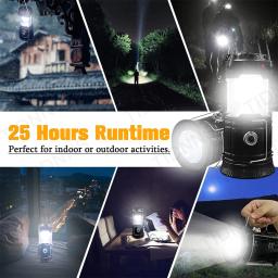 Lanterna de acampamento portátil dobrável LED, leve, impermeável, solar, USB recarregável, lanterna para exterior, emergência em casa - Image 4
