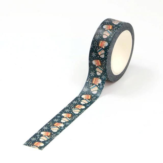 Fita Washi Natalina com Flocos de Neve para Planejadores - Adesiva e Decorativa, 10m, 1pc