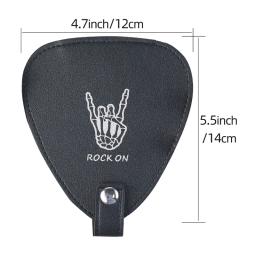 Estojo para palhetas de guitarra para armazenamento de palhetas de guitarra elétrica, bolsa de palhetas de couro PU para - Image 6
