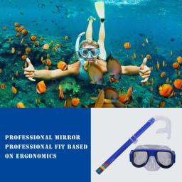 Crianças natação silicone óculos de proteção seguro snorkeling anti-nevoeiro conjunto seguro natação óculos crianças subaquática tubo de respiração - Image 6