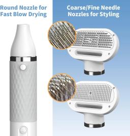 Portátil Handheld Dog Blow secador com escova, Pet Lavagem, Dog Grooming Equipment, 5 em 1 - Image 3