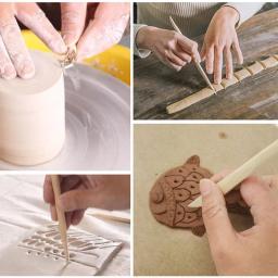 5 pçs escultura em argila conjunto de ferramentas profissional dupla face argila cerâmica escultura em cera shapers argila artesanato ferramentas de argila de polímero - Image 5