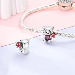 Clipe encantos para pingente pulseira original 925 prata esterlina trevo corrente de segurança zircão urso cão presente grânulo diy jóias fazendo - Image 4