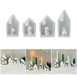 4 peças moldes artesanato fácil desmoldagem moldes número casa forma base vela moldes silicone moldes suporte - Image 2