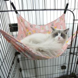 Rede suspensa com alças ajustáveis, gaiola dupla face para animais de estimação, cama de descanso para animais pequenos, gato - Image 2