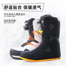 Sapatos de esqui de uso rápido, sapatos de snowboard profissionais, sapatos de neve impermeáveis quentes para iniciantes femininos, botas de esqui planas esculpidas masculinas - Image 2