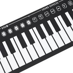 Piano Eletrônico com Trompa, Teclado Flexível, Carregamento USB, Portátil, ABS, Macio, Silicone, Digital, Roll Up, 49 Chaves - Image 4