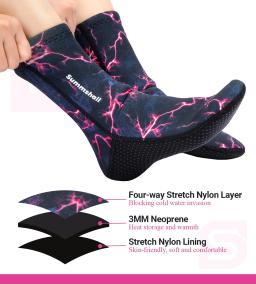 Meias de mergulho neoprene, luvas antiderrapantes, botas de natação, caça submarina, rafting, caiaque, surf, 3mm - Image 4