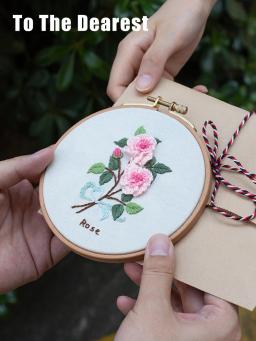 Kit Bordado Iniciante com Hoop, Padrão Flores, DIY Kits Completos, bordado em Roupas, Costura Ponto Cruz - Image 6