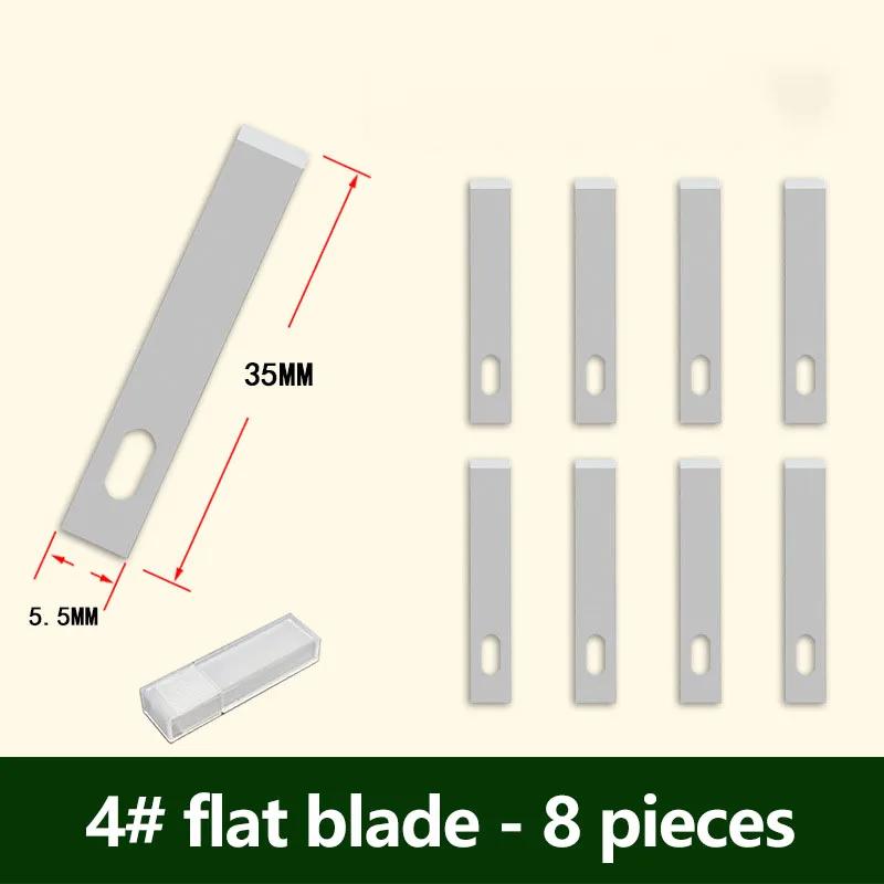 Precision Aluminum Alloy Cutter Blades Set, ferramentas manuais, artesanato, Hobby Paper Cutting, escultura, DIY Repair Tool, 8pcs - Image 1