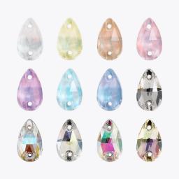 Gota Sew On Rhinestone Flat Back Contas de vidro, Strass para costura, enfeite Applique para roupas DIY, vestido e chapéus - Image 2