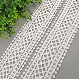 1 metro preto branco oco para fora a fibra de leite bordado laço fita 7cm de largura diy vestuário costura tecido artesanato artesanal material - Image 2
