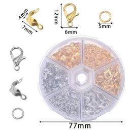 DIY Kit Fecho Lagosta para Colar, Pulseira e Brinco Fazendo Acessórios, Ouro e Sliver, Jump Ring, Crimp Bead Capa, 820Pcs - Image 4