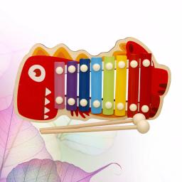 1 caixa de desenhos animados serinette crianças brinquedos infantis de madeira mão bater piano xilofone crianças - Image 4