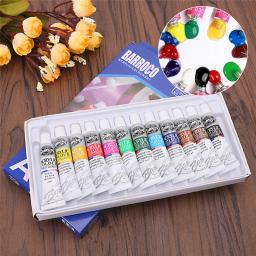 Conjunto profissional de tintas acrílicas, tubos pintados à mão, artista desenhar pintura pigmento, escova livre, 6 ml, 12 cores - Image 4