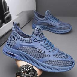 Tênis respirável para homens, tênis antiderrapante, tênis de trekking de malha, tênis masculino, moda de escalada, desodorante, verão - Image 1