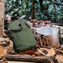 Conjunto de panelas de cantina ao ar livre copo garrafa de água portátil com garra lidar com copo para acampamento ao ar livre caminhadas - Image 3
