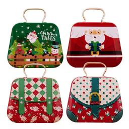 Caixas de natal vazias 4 pçs latas de biscoitos festivos recipientes de biscoitos de natal recipientes de nidificação de metal recipientes de armazenamento de alimentos com - Image 1